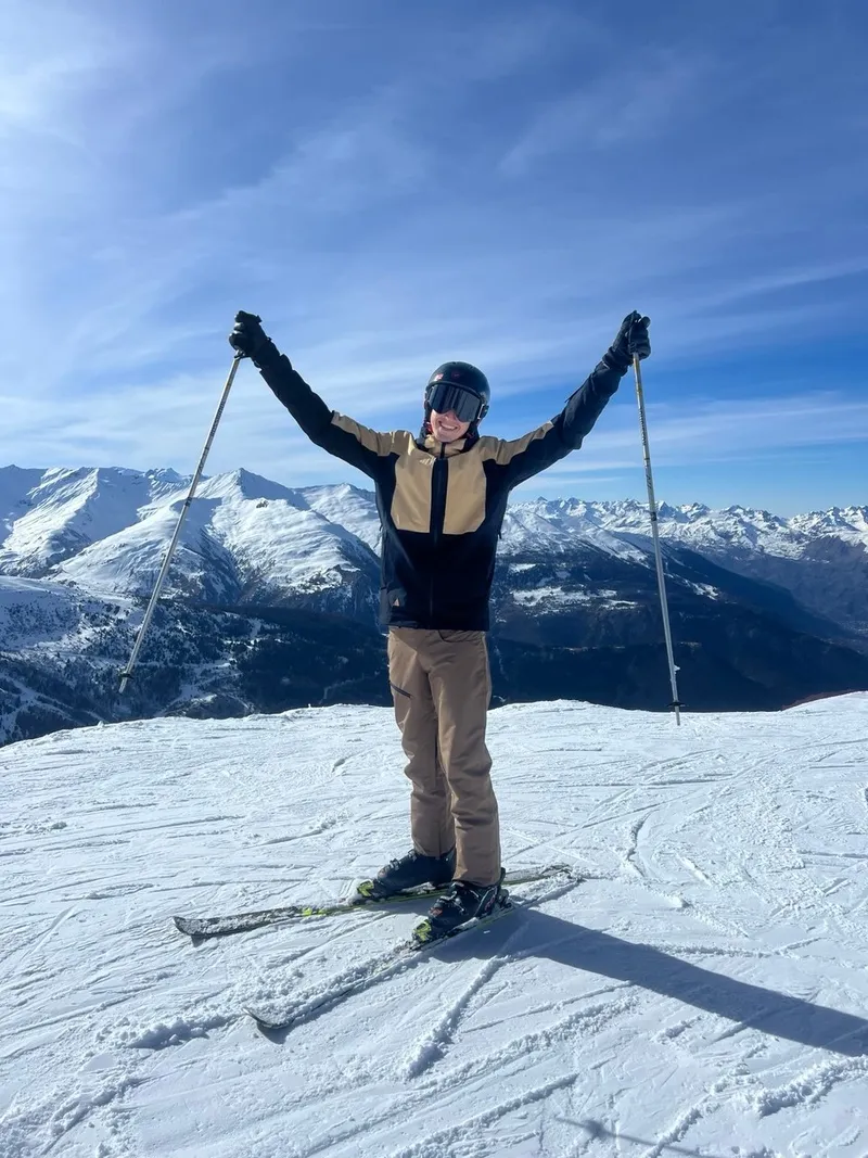 On skis at an Alpine summit